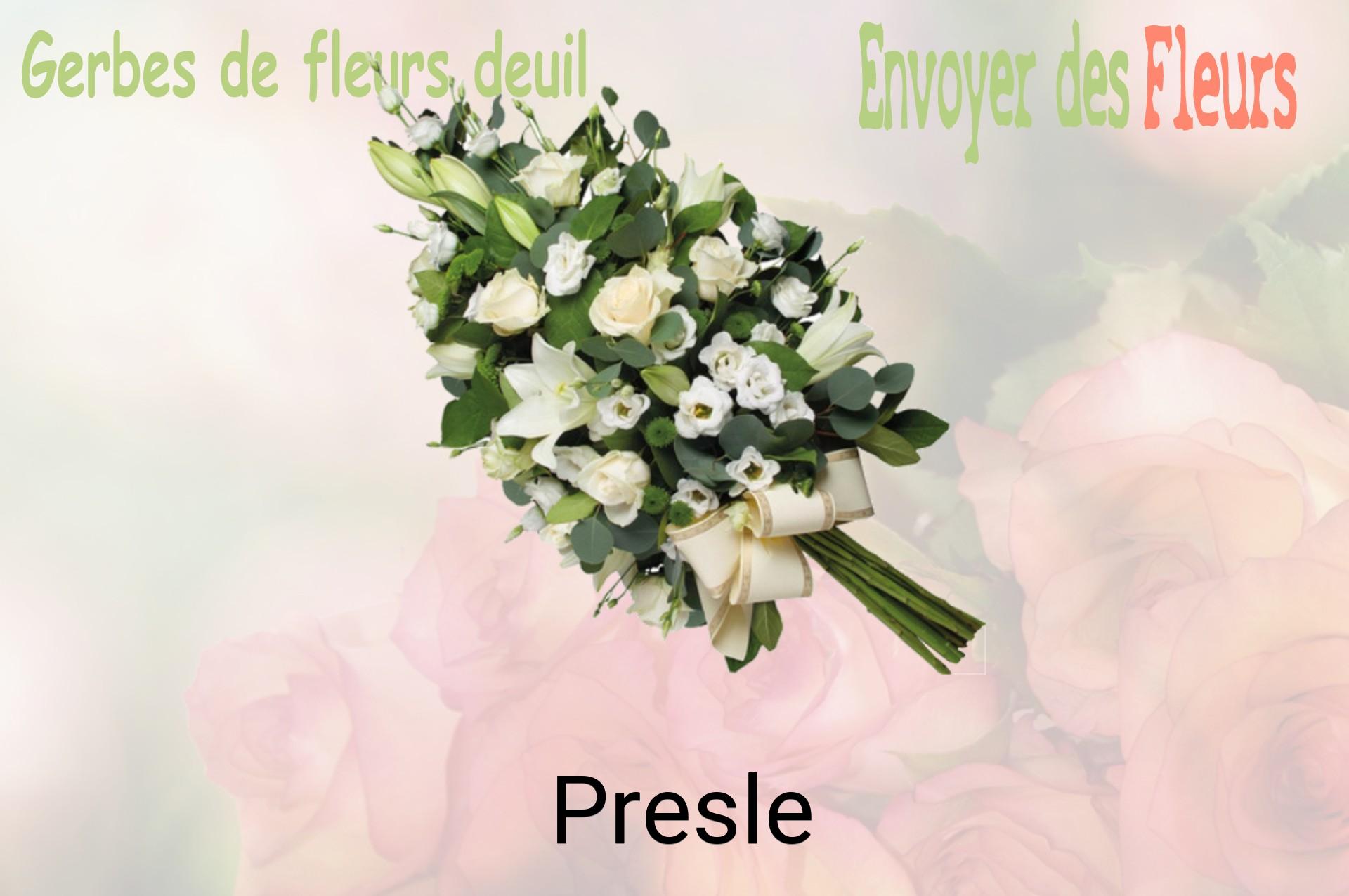 Gerbe de fleurs de deuil livrée à Presle